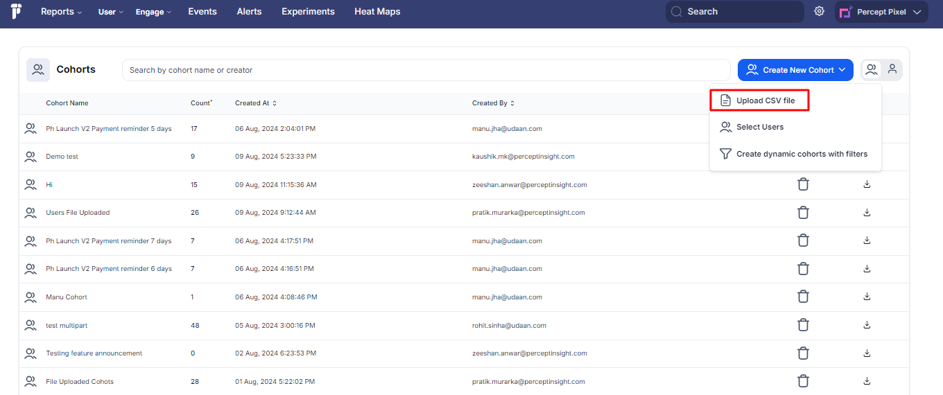 Upload CSV File